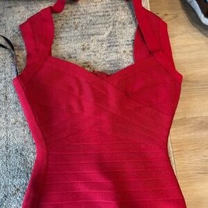 Red Herve Leger Bandage Dress